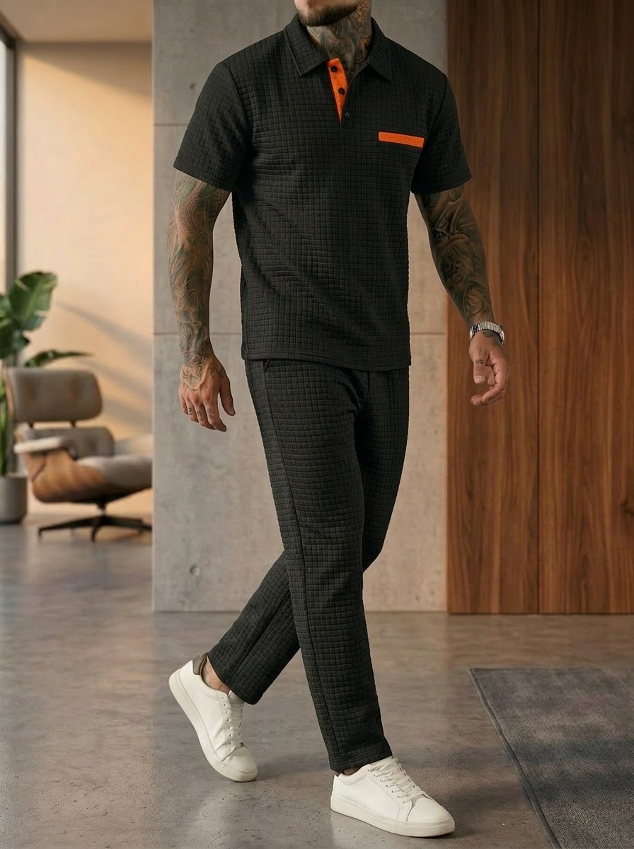 Men'S Fashion Polo Shirt - Yaz Yeni Erkek Modası Renk Bloklu