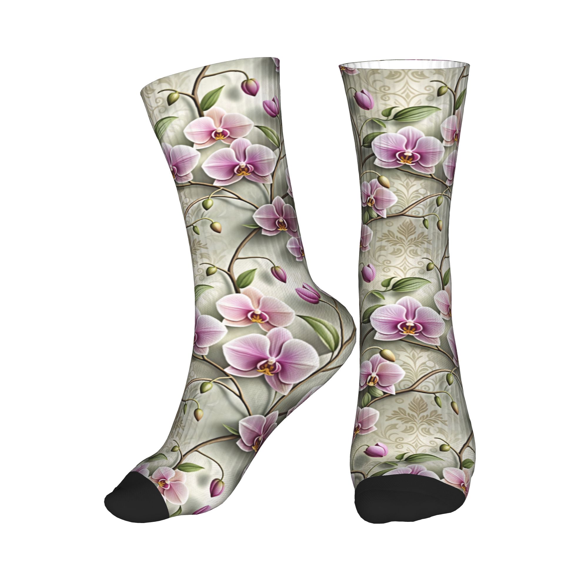 Men Fashion Vintage - Vintage Nötr 3D Rölyef Lavanta Orkide
