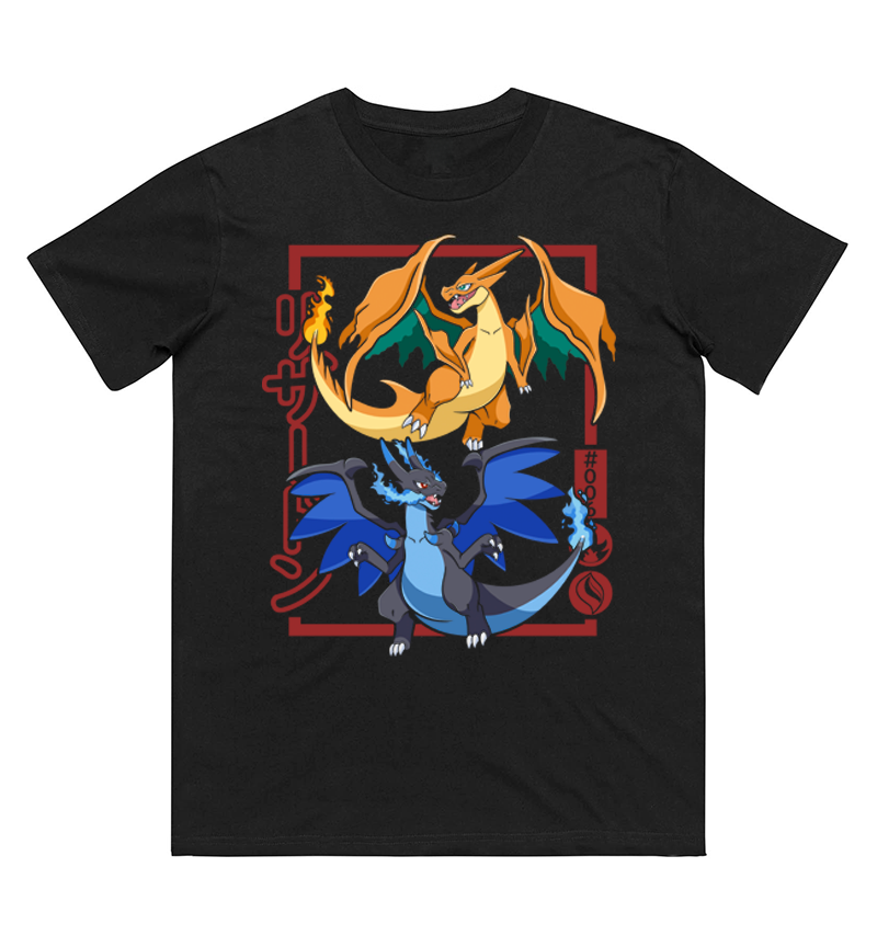 Men'S Fashion Evolution - Pokémon Charizard Evolution Baskılı Tişört Erkek