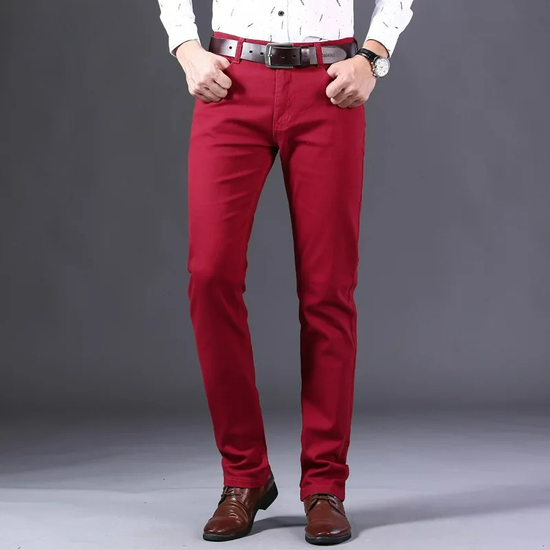 Men'S Fashion Reviews - Marka Klasik Stil erkek Şarap Kırmızı