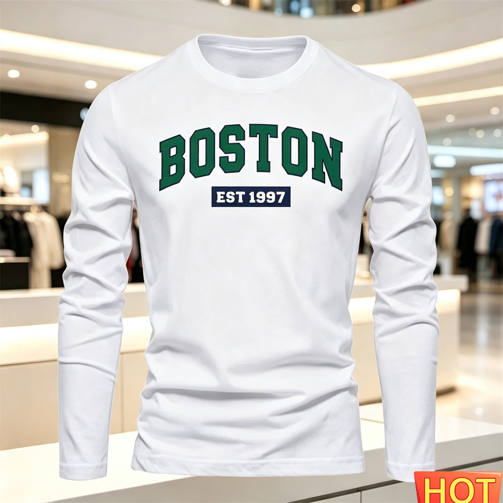 Men'S Fashion Usa - Sonbahar Yaz Erkek Uzun Kollu Tişört