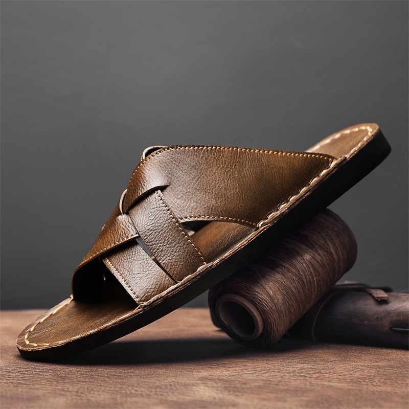 Mens Fashion Zapatos - Moda Hakiki Deri Erkek Terlik Yaz