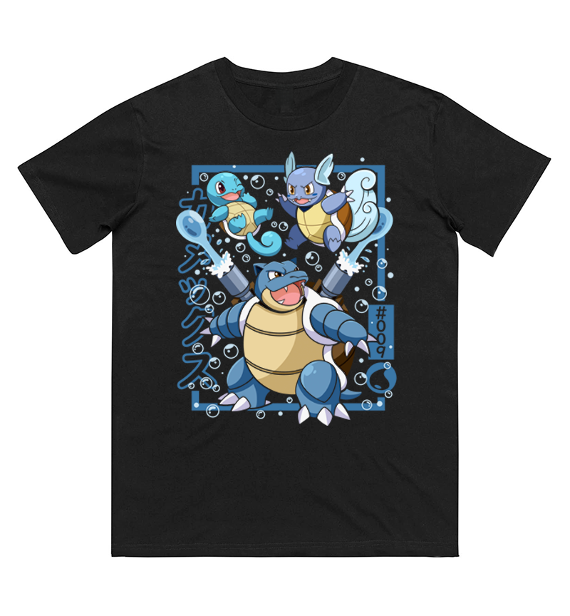 Men'S Fashion Evolution - Pokémon Squirtle Evolution Baskılı Saf Pamuklu