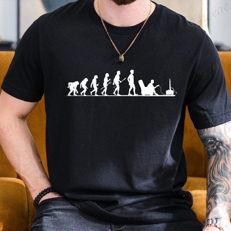 Men'S Fashion Evolution - Yaz erkek T Shirt Evrim Oyuncu