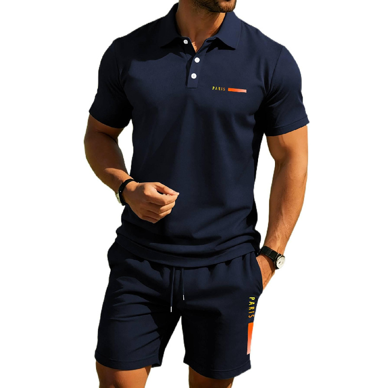 Men'S Fashion Polo Shirt - PARIS Baskılı erkek üst düzey yazlık