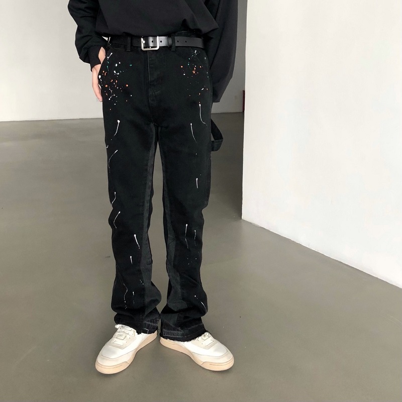 Men'S Fashion Jeans And Boots - 2025 Yeni Graffiti Sıçrama Mürekkep İmha