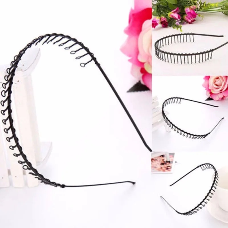 Men Fashion Hair Style - 1 adet Siyah Dişli Saç Bandı