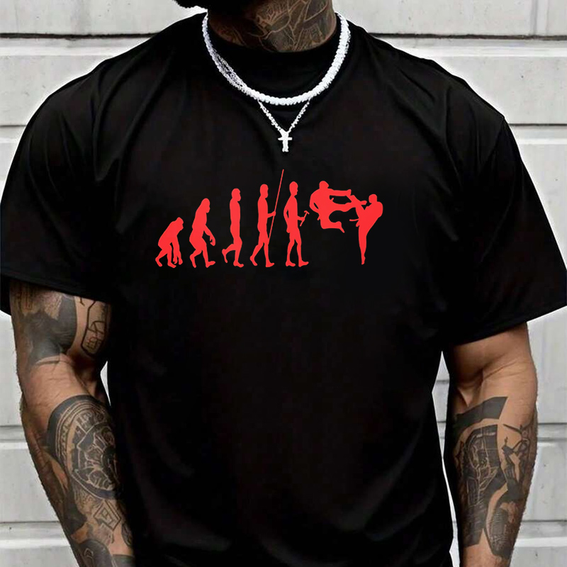 Men'S Fashion Evolution - Karate Evolution Baskılı Erkek Grafik Baskılı