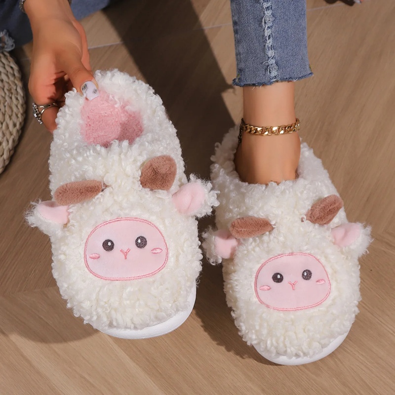 Mens Fashion Sandals - Kış güzel küçük koyun terlik kadın