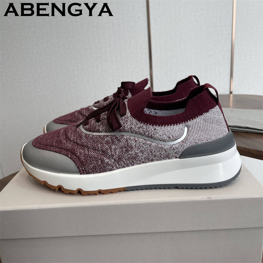 Mens Fashion Trainers - Erkekler yeni çok renkli örme loafer'lar