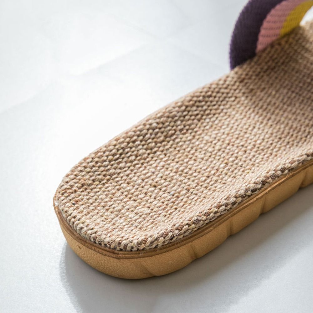 Mens Fashion Sandals - Etnik Tarz Keten Çapraz Terlikler Keten