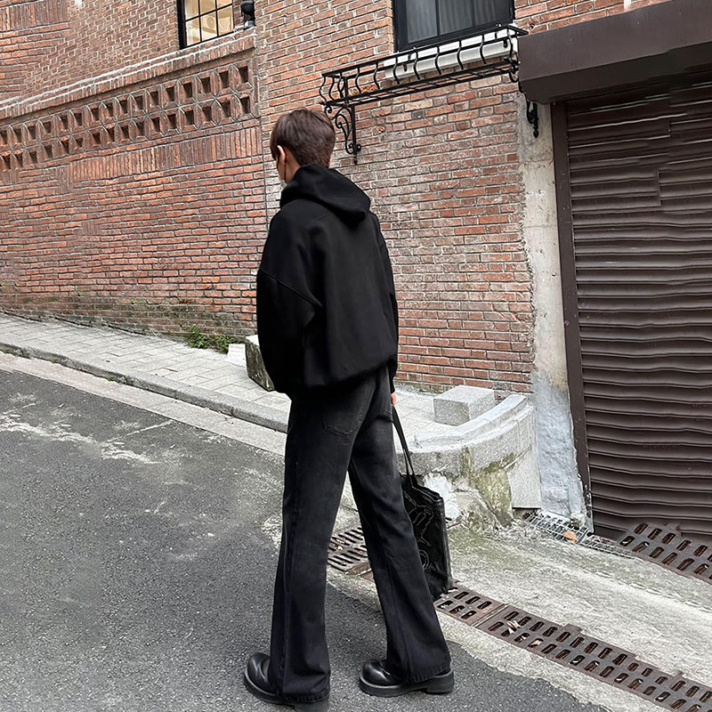 Erkek Siyah Düz Renk Düz Basit - Men'S Fashion Jeans And Boots incelemesi ve fiyatı