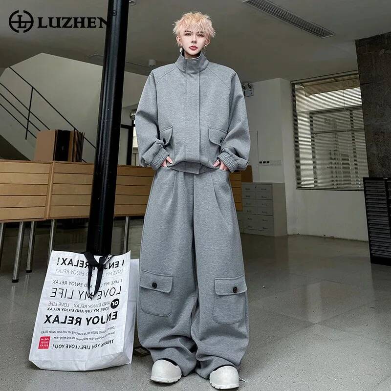 LUZHEN Renkli Hırka 2026 PU De - Knitted Cardigan Men incelemesi ve fiyatı